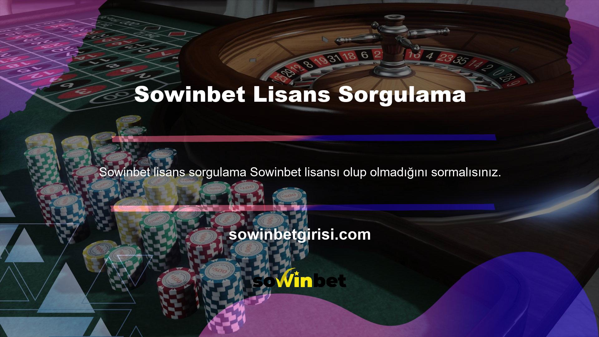 Bu bağlamda, Sowinbet bahis alanının lisansı, güvenilirliğini gösteren ana faktörlerden biridir